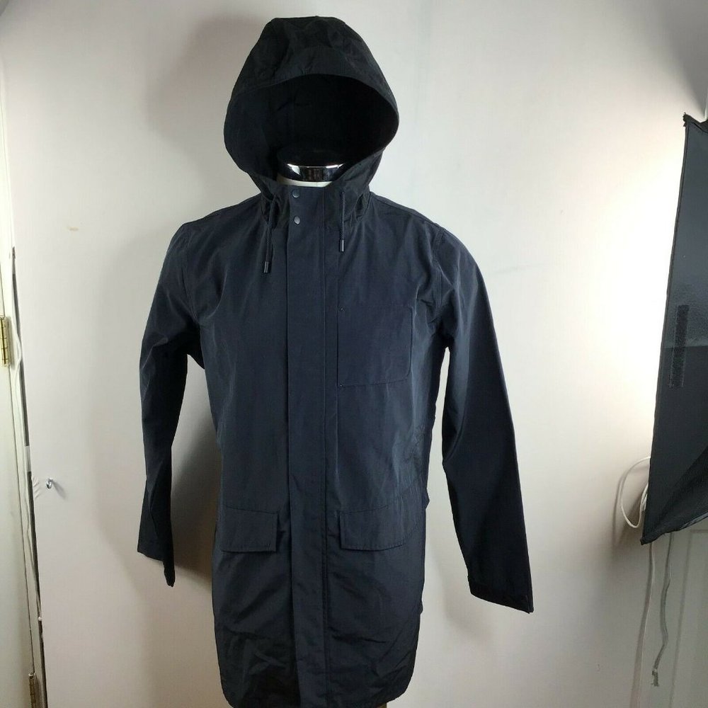 Folk Dark Blue Overcoats Single Breasted Snap SZ M